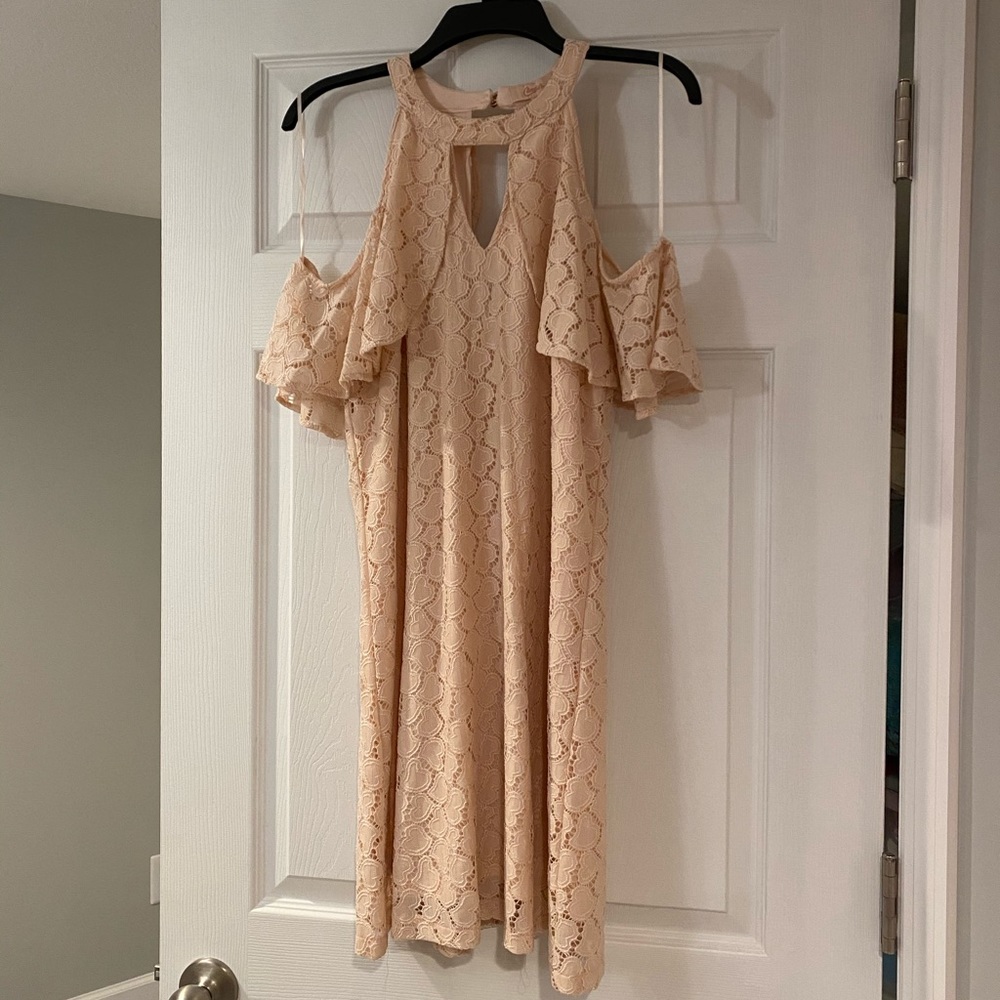 Candies off the shoulder pink lace dress M